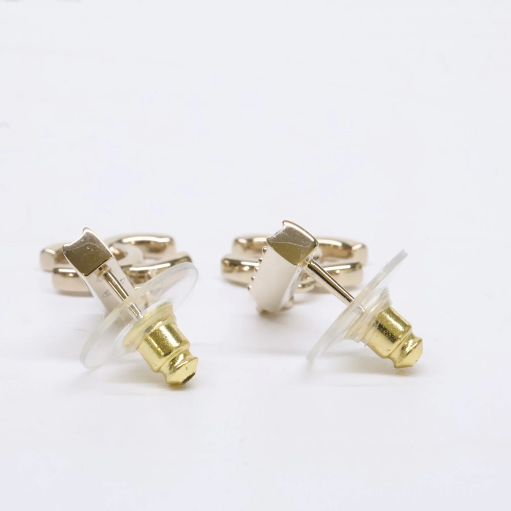 CHANEL Gold Logo Earrings - Picture 5 of 8